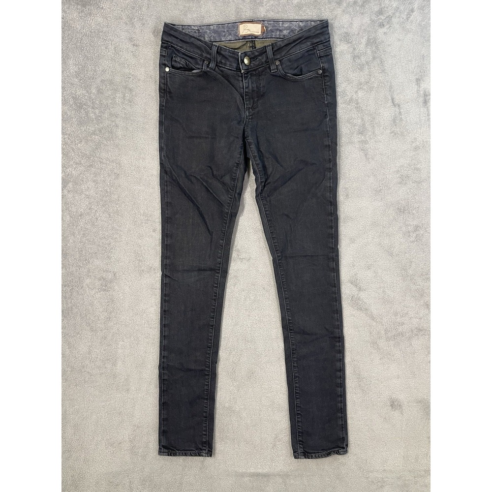Paige Jeans Womens 25 Black Denim Skyline Low Rise Skinny Regular Stretch
